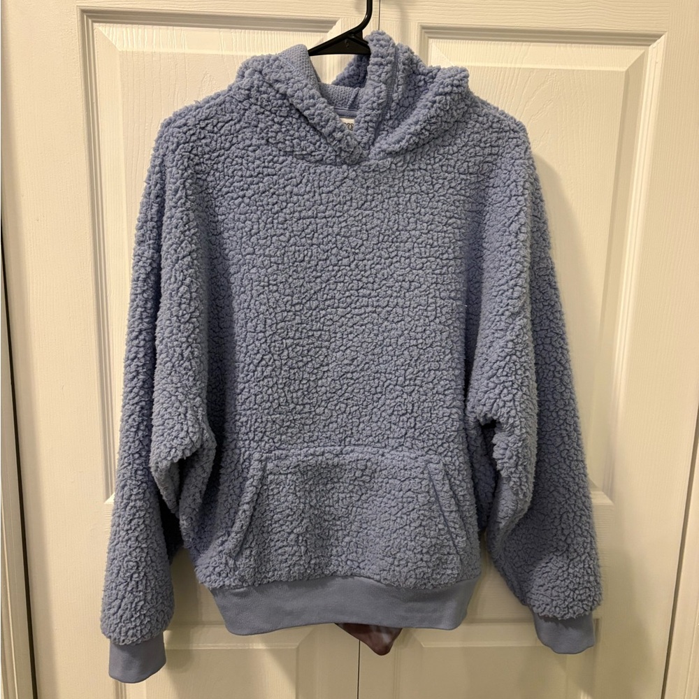 PINK Victoria's Secret Blue Sherpa Hoodie